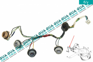 Электропроводка / жгут проводов ( патрон, разъём ) заднего левого фонаря Mazda / МАЗДА 323S 1998-2004 1.8 16V (1840 куб.см. )