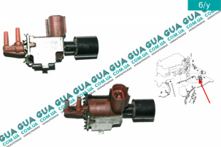 Клапан электромагнитный вакуумной системы / трансдьюсер Toyota / ТОЙОТА HILUX II 2001-2006  3.0D-4D (2982 куб.см.)