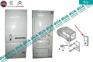Дверь задняя правая низкая глухая ( 1620x830 ) Fiat / ФИАТ DUCATO 250 2006- / ДУКАТО 250 3.0JTD (2999 куб.см.)