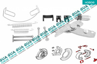 Ремкомплект колодок гальмівних гальма стоянкового ( механізм ручника ) одна сторона Iveco / ІВЕКО DAILY III 1999-2006 / ДЕЙЛІ Е3 99-06 2.3JTD HPI  (2287 куб.см.)