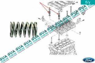 Пружина клапана головки блока цилиндров ( 42 мм ГБЦ ) Ford / ФОРД TRANSIT 2006- / ТРАНЗИТ 06- 2.4TDCI (2402 куб.см)