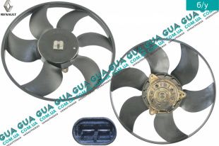 Вентилятор основного радиатора с моторчиком D380 лопастей 6 Nissan / НІССАН KUBISTAR 1997-2008 / КУБІСТАР 97-08 1.5DCI (1461 куб.см.)