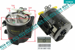 Фильтр топливный под датчик воды Renault / РЕНО LOGAN / ЛОГАН 1.5DCI (1461 куб.см.)