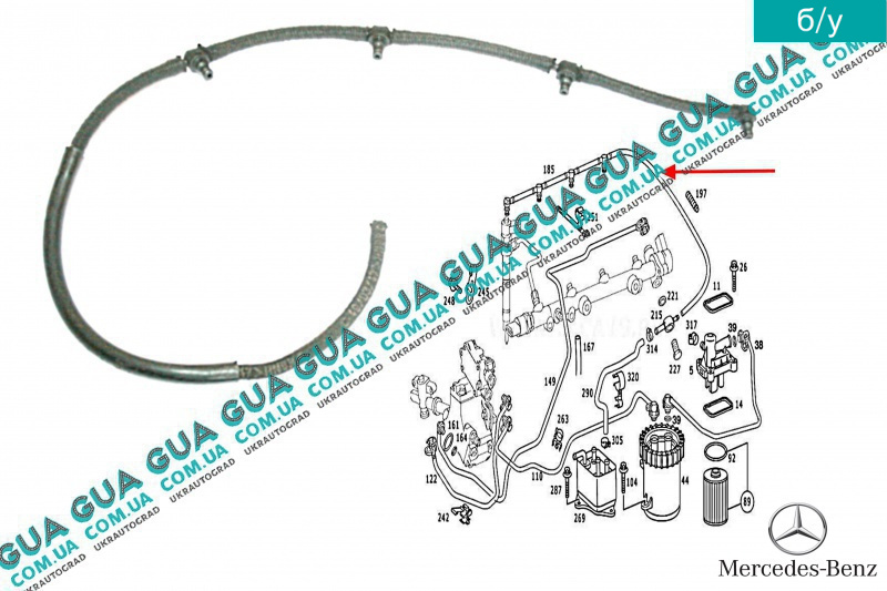 Шланг обратки форсунок дизель мерседес