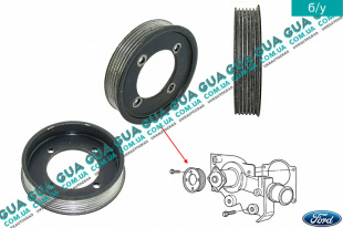 Шкив водяного насоса ( помпы ) Ford / ФОРД ESCORT 1995-2002 / ЕСКОРТ 95-02 1.8 16V (1796 куб.см. )