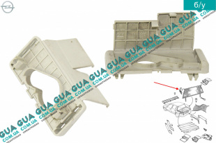 Фиксатор, крышка, верхнее крепление ограничительной сетки левое ( универсал ) Opel / ОПЕЛЬ OMEGA B 2000-2003 / ОМЕГА Б 00-03 2.5TD (2497 куб.см.)