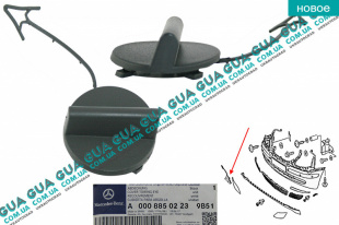 Заглушка переднего бампера ( буксировочного крюка ) антрацит Mercedes / МЕРСЕДЕС VITO W639 2003- / ВИТО 639 03- 3.2CDI (3199 куб.см.)