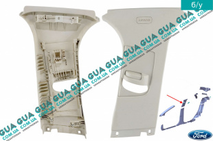 Внутренняя обшивка ( молдинг ) накладка правая средней стойки ( верхняя часть ) Ford / ФОРД FOCUS III / ФОКУС 3 2.0 (1999 куб.см.)