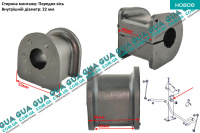 Втулка / подушка переднього стабілізатора D 22 мм 1 шт. Mercedes / МЕРСЕДЕС VIANO 2003- / ВІАНО 03- CDI 2.2 (2143 куб.см.)