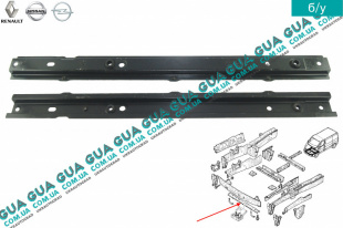 Планка / панель / балка крепления основного радиатора нижняя Opel / ОПЕЛЬ VIVARO 2000- 2014/ ВИВАРО 00-14 2.5DCI (2463 куб.см.)
