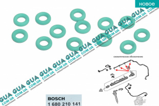 Уплотнительное резиновое кольцо трубки обратки форсунки ( сальник, манжет, прокладка ) 1шт BMW / БМВ 5-series E60 2003-2010 525d ( 2497 куб. см.)