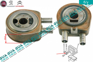 Масляный радиатор ( масляный охладитель / теплообменник ) Citroen / СІТРОЕН BERLINGO (M49) 1996-2003 / БЕРЛІНГО (М49) 1.9D (1905 куб.см.)