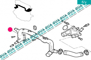  Патрубок / трубка системы охлаждения (метал ) Fiat / ФІАТ DOBLO 2000-2005 / ДОБЛО 00-06 1.9JTD (1910 куб.см.)