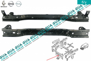 Планка / панель / балка крепления основного радиатора нижняя до 2006 Opel / ОПЕЛЬ VIVARO 2000-2014 / ВІВАРО 00-14 2.5DCI (2463 куб.см.)