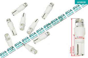 Лампа / лампочка  T5 - 1рс - вогнутой LED в панель приборов 1шт. Skoda / ШКОДА OCTAVIA 1996- 1.6 (1595 куб.см.)