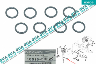 Уплотнительное кольцо форсунки ( прокладка / сальник 1шт ) Nissan / НІССАН PATROL 2000- / ПАТРОЛ 00- 3.0DTI (2953 куб.см.)