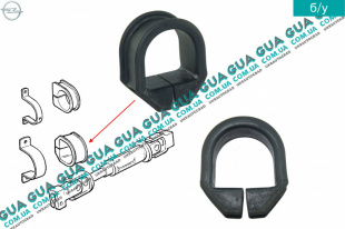 Втулка рулевой рейки ( изолирующее кольцо ) левая Opel / ОПЕЛЬ VECTRA B 1995-2002 / ВЕКТРА Б 98-02 1.6i 16V ( 1598 куб.см. )