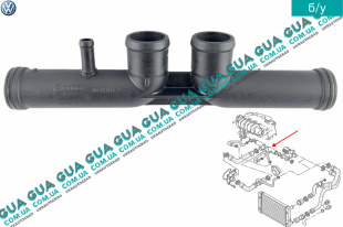 Трубка / шланг системы охлаждения (патрубок термостата)   