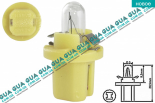 Лампа / лампочка 12V 1.5W BX8.5d ( желтая ) в панель приборов Acura / АКУРА ILX Sedan 1.5 Hybrid