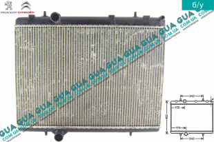 Радиатор охлаждения ( основной ) Citroen / СІТРОЕН C2/С2 1.4HDI (1398 куб.см.)