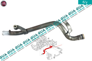 Трубка системы охлаждения ( металлический патрубок ) Fiat / ФИАТ IDEA / АЙДИА 1.3JTD (1248 куб.см.)