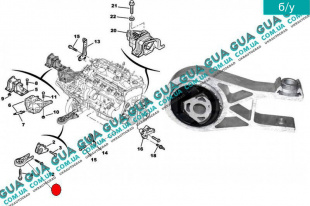 Подушка ( опора ) КПП / двигателя задняя нижняя Fiat / ФІАТ DUCATO 250 2006- / ДУКАТО 250 2.2HDI (2198 куб.см.)