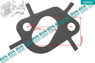 Прокладка трубки слива масла турбины Fiat / ФИАТ IDEA / АЙДИА 1.3JTD (1248 куб.см.)