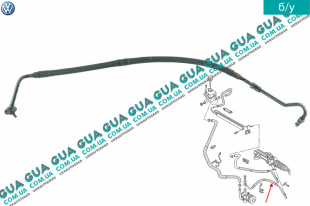 Шланг / патрубок гидроусилителя руля ( трубка высокого давления ГУРа ) VW / ВОЛЬКС ВАГЕН TRANSPORTER V 2003- / ТРАНСПОРТЕР 5 03- 2.5TDI (2461 куб.см.)