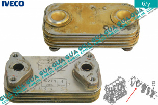 Масляный радиатор ( масляный охладитель / теплообменник  Iveco / ІВЕКО DAILY III 1999-2006 / ДЕЙЛІ Е3 99-06 3.0JTD HPI  (2998 куб.см.)