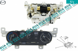 Блок управления печкой с кондиционером с тросами( переключатель, регулятор отопителя ) Mazda / МАЗДА 323 F 1998-2004 1.4 (1324 куб.см.)