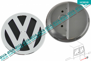  Эмблема задней двери ( логотип / значок d120 мм ) VW / ВОЛЬКС ВАГЕН CRAFTER 2006-2016 / КРАФТЕР 06-16 2.0TDI (1968 куб.см.)