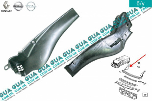 Декоративная накладка лобового стекла правая ( молдинг ) Nissan / НІССАН PRIMASTAR 2000- / ПРИМАСТАР 00- 2.0 V16 (1998 куб.см.)
