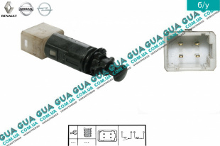 Датчик ( кнопка ) включения стоп-сигнала ( лягушка ) Renault / РЕНО LAGUNA II / ЛАГУНА 2 2.2DCI (2188 куб.см.),
