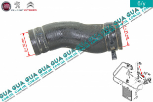 Патрубок / трубка системы охлаждения ( шланг радиатора ) Fiat / ФІАТ SCUDO 220 2004-2006 / СКУДО 220 04-06 2.0JTD (1997 куб.см.)