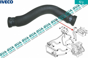 Патрубок / шланг системы отопления ( теплообменника / трубка радиатора печки ) Iveco / ІВЕКО DAILY II 1989-1999 / ДЕЙЛІ Е2 89-99 2.5D (2499 куб.см.)